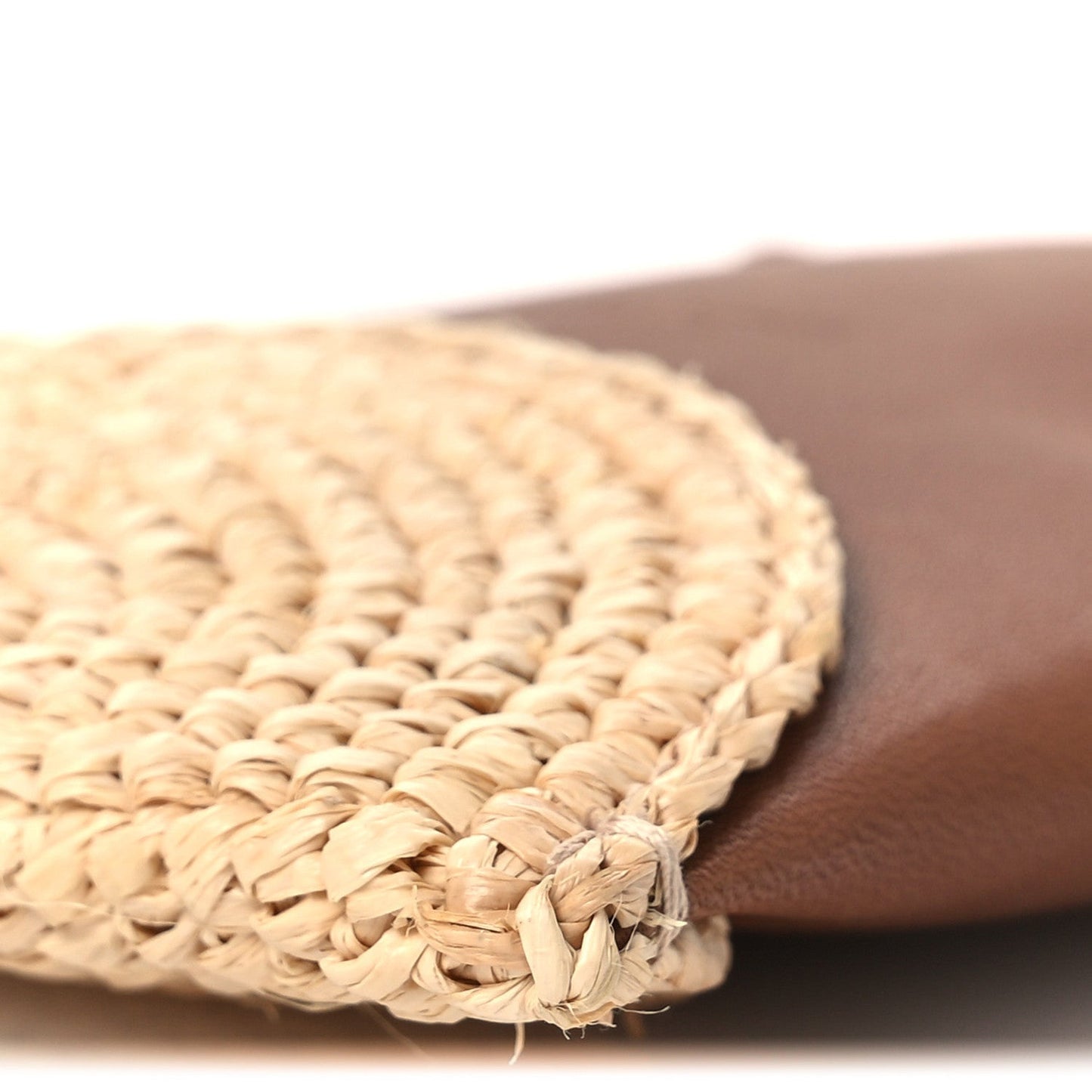 Raffia Cassandre Mini Pochon Crossbody Bag Brick Natural