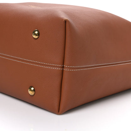 Grained Calfskin Low Key Hobo MM Cognac