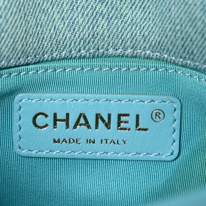 Denim Quilted Small Messenger Flap Neon Blue