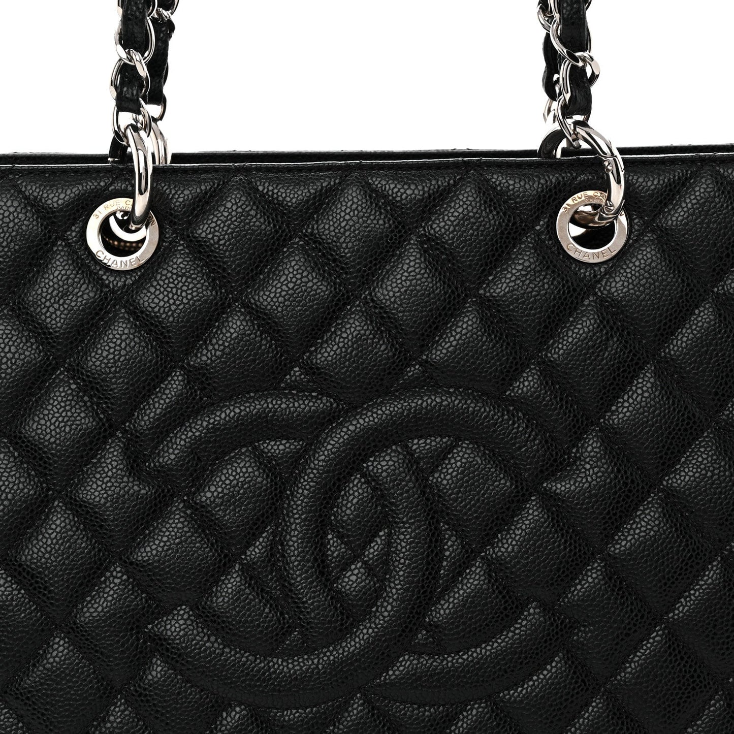Caviar Quilted XL Grand Shopping Tote GST Black