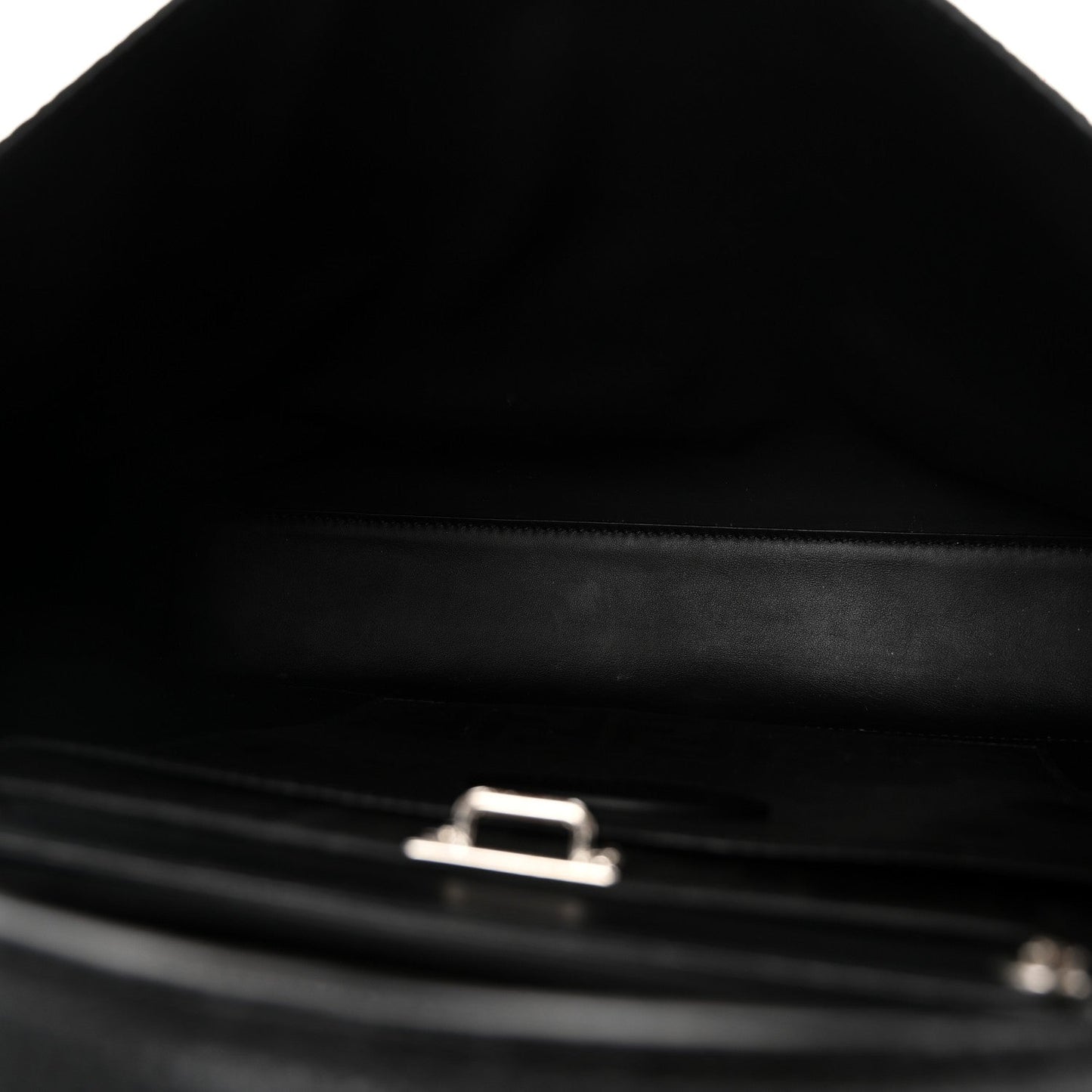 Cuoio Romano Selleria Vitello Grace Glazed Fabric FF 1974 Large Peekaboo Iconic Essential Satchel Black