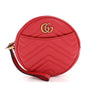 Calfskin Matelasse GG Marmont Round Wrist Wallet Hibiscus Red