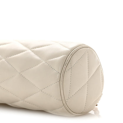Lambskin Monogram Mini Sade Tube Bag Crema Soft
