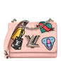 Epi Travel Stickers Twist Shoulder Bag Rose Ballerine