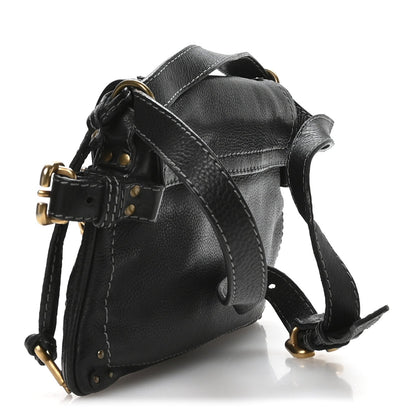 Calfskin Small Paddington Capsule Satchel Black