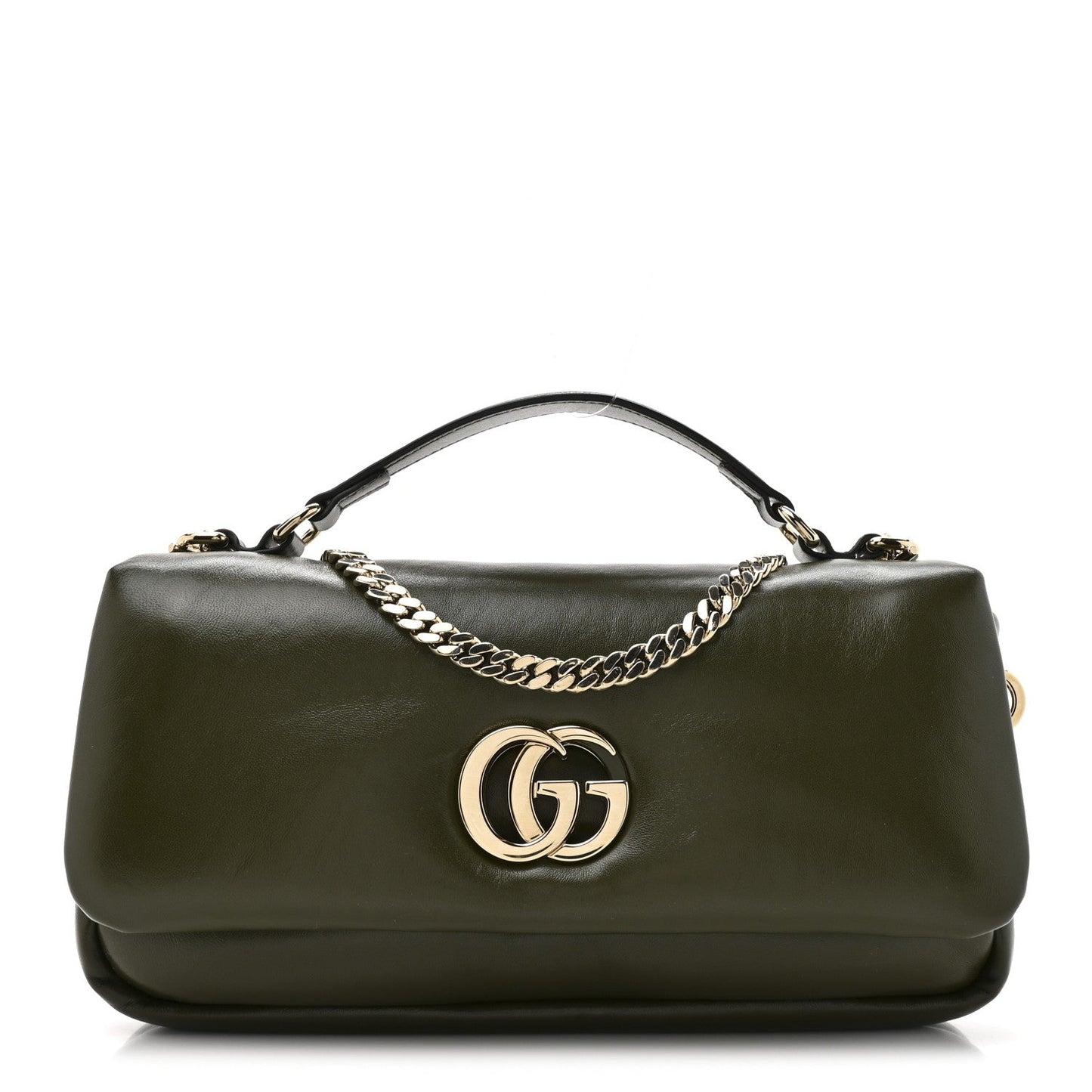 Lambskin Mini GG Milano Top Handle Shoulder Bag Green