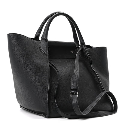Supple Grained Calfskin Small Big Bag Black