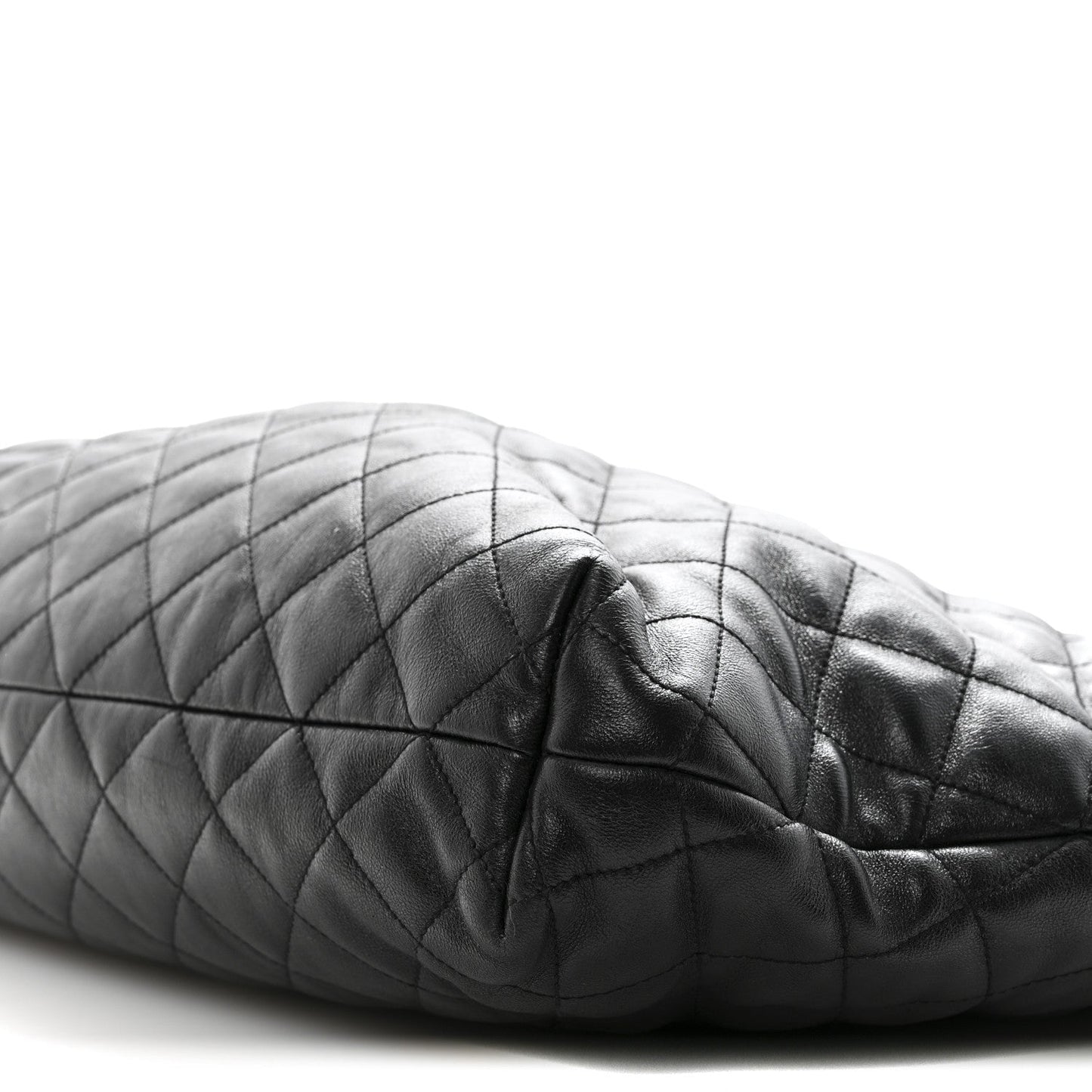 Lambskin Quilted Maxi Icare Shopping Tote Black
