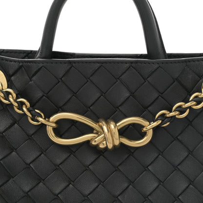 Nappa Intrecciato Small Andiamo With Chain Shoulder Bag Black