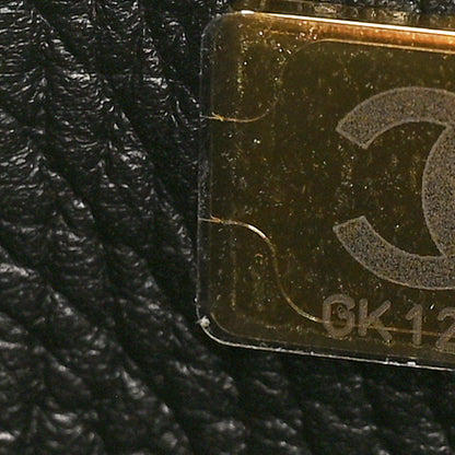 Grained Calfskin Suede Urban Essentials Large Shopping Bag Dark Beige Black
