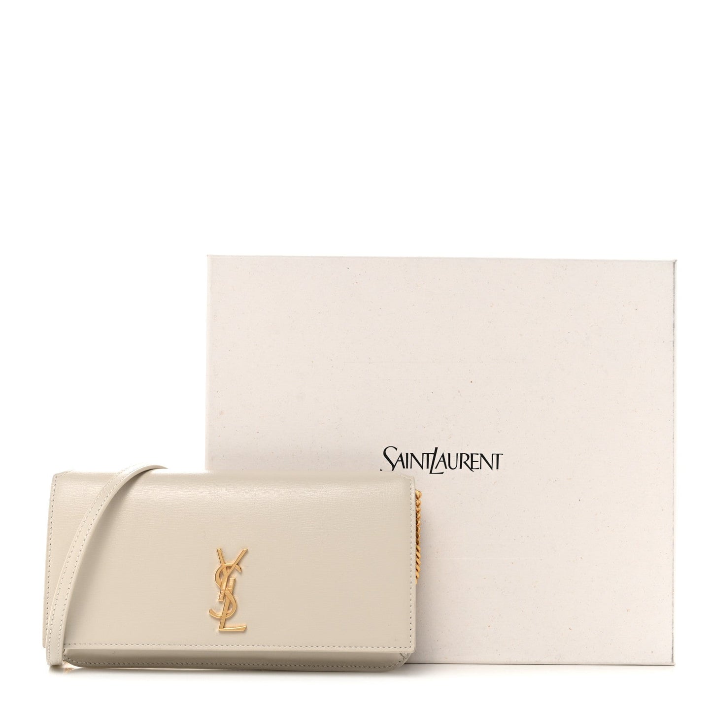 Smooth Calfskin Monogram Phone Holder Crossbody Crema Soft