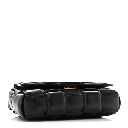 Nappa Maxi Intreccio Small Padded Cassette Crossbody Bag Black