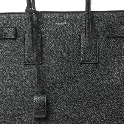 Grained Calfskin Large Sac De Jour Black