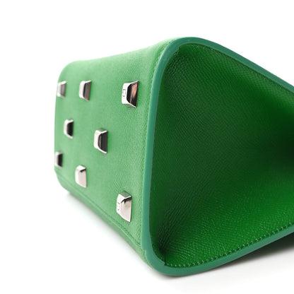 Hammered Calfskin Small The Studio Box Bag Green