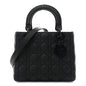 Ultra Matte Calfskin Cannage Medium Lady Dior Black