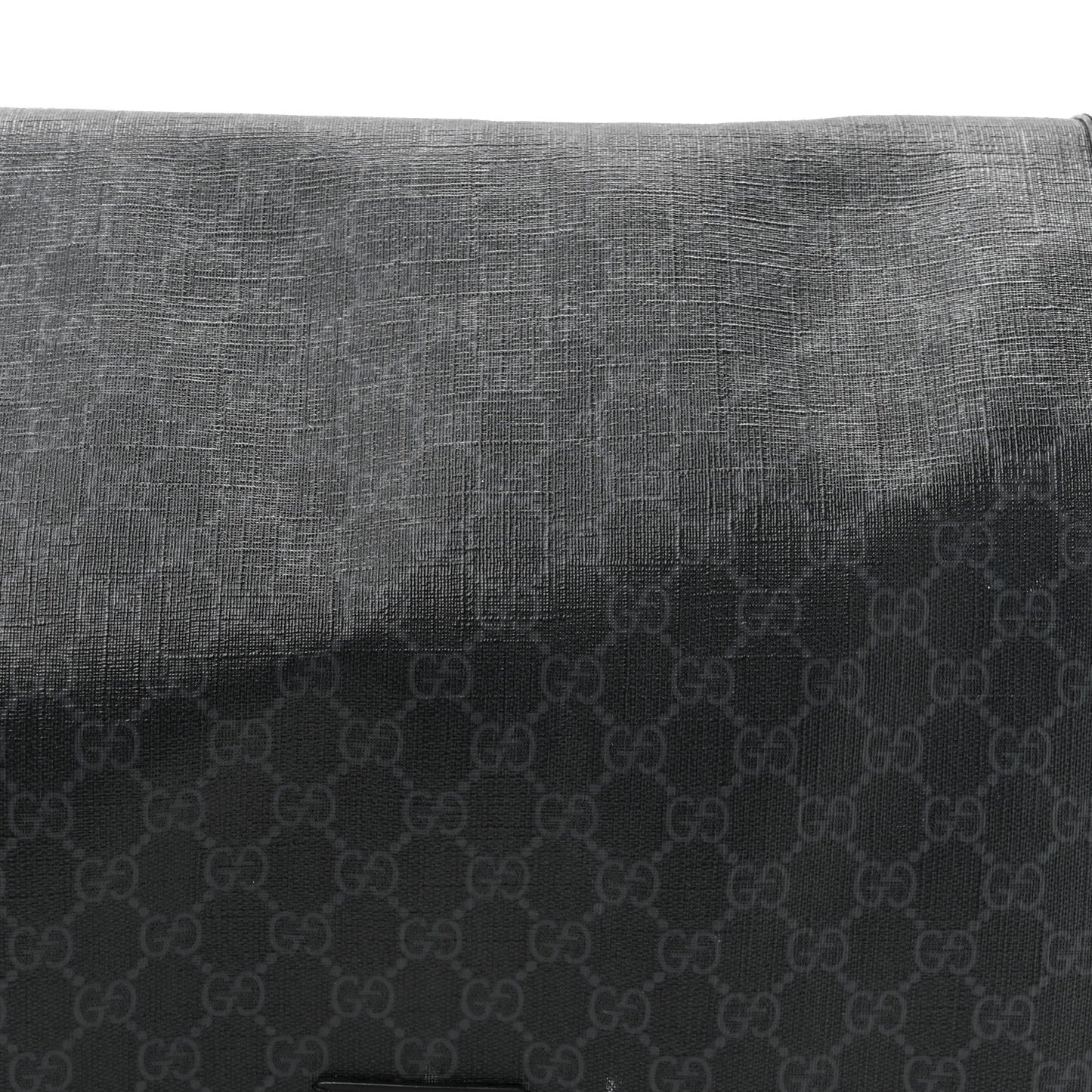 GG Supreme Monogram Web Messenger Diaper Bag Black Grey