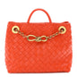 Nappa Intrecciato Small Andiamo With Chain Shoulder Bag Orange