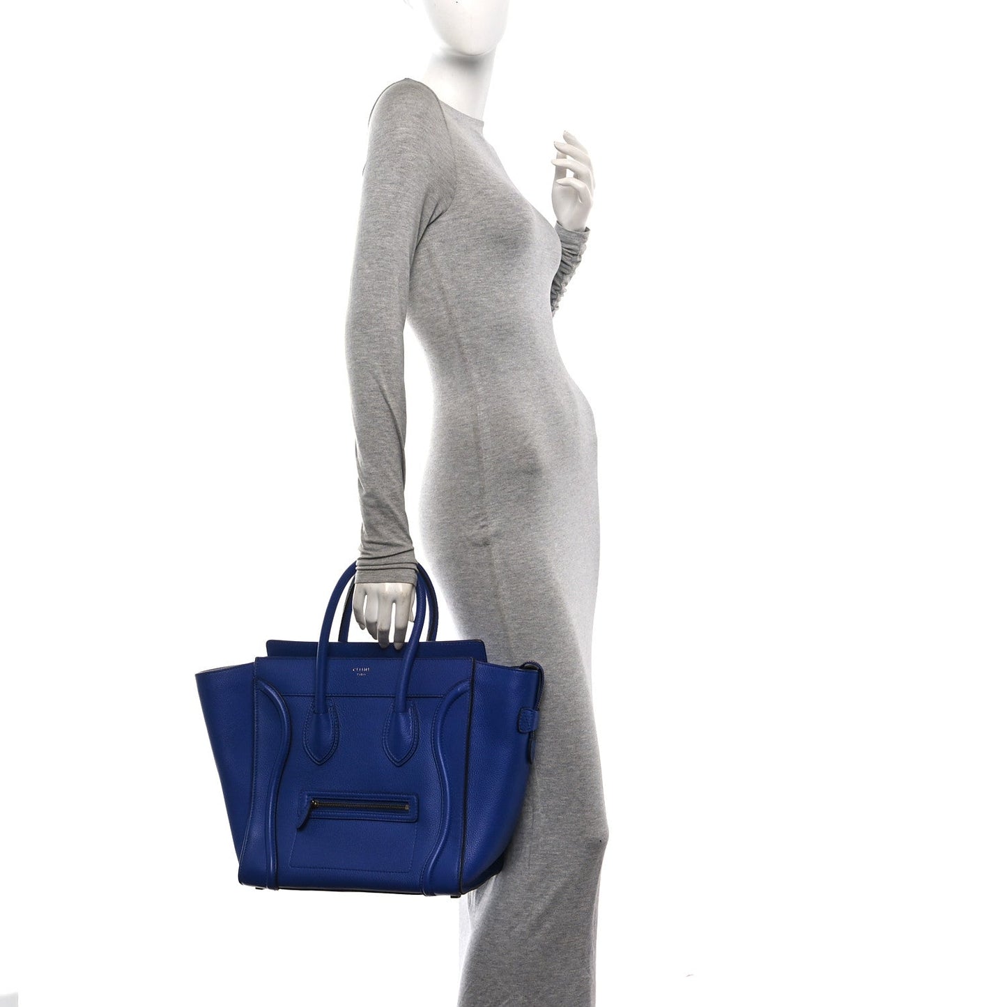 Drummed Calfskin Mini Luggage Indigo