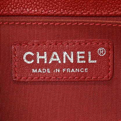 Caviar Quilted Small Boy Flap Dark Red