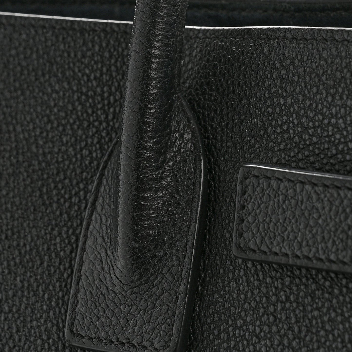 Grained Calfskin Baby Sac De Jour Black