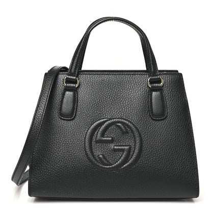 Dollar Calfskin Medium Soho Top Handle Satchel Black