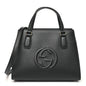 Dollar Calfskin Medium Soho Top Handle Satchel Black