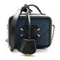 Caviar Quilted Small CC Filigree Vanity Case Navy Black