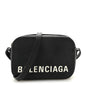 Signature Grained Calfskin Logo XS Ville Camera Bag Black White