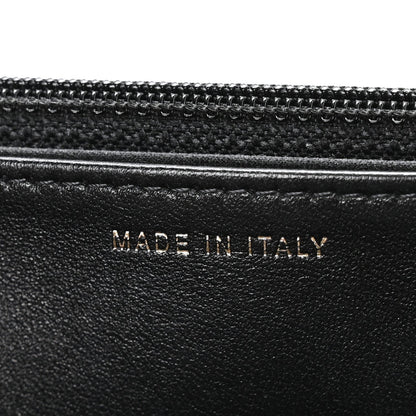 Lambskin Quilted Trendy CC Wallet On Chain WOC Black