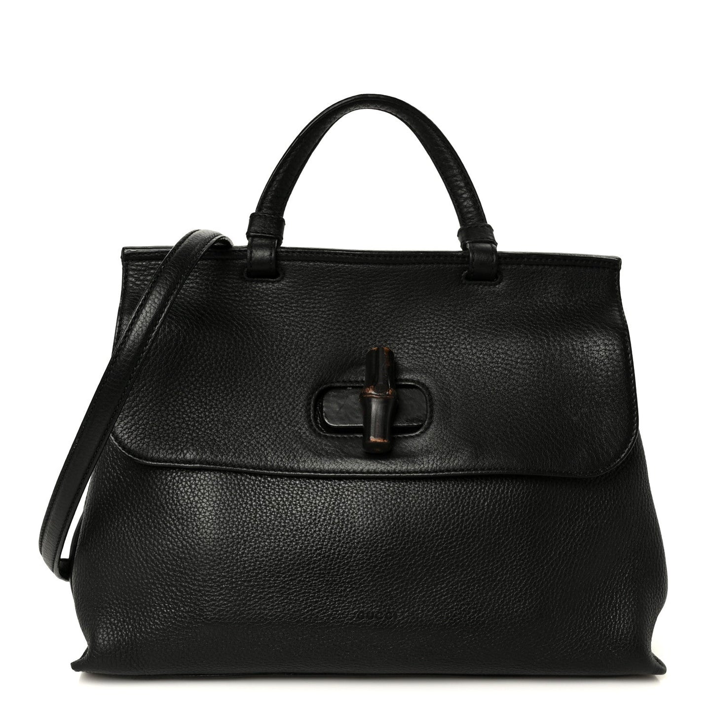 Cellarius Calfskin Bamboo Daily Top Handle Bag Black