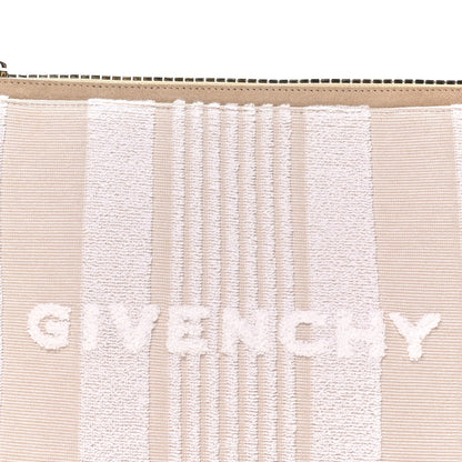 Canvas Terry Striped Travel Pouch Ivory