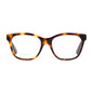 Gucci Eyeglasses Square Full Rim, Shiny Havana Frame and Clear Demo Lenses Lens GG0420O003