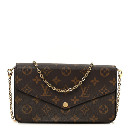 Monogram Pochette Felicie Chain Wallet Fuchsia