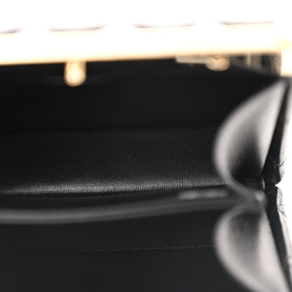 Lambskin Quilted Pearl CC Vanity Case Black