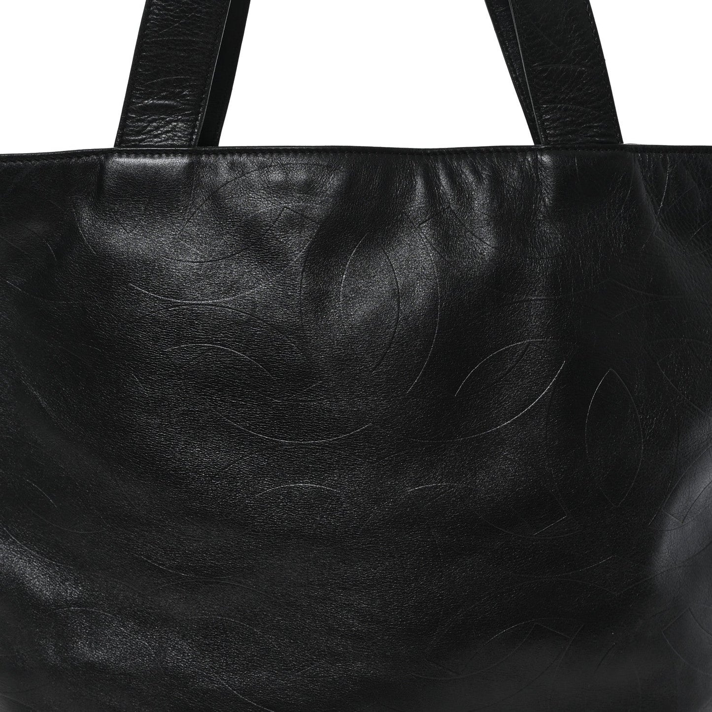 Lambskin CC Embossed Tote Black