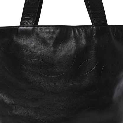 Lambskin CC Embossed Tote Black