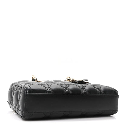 Lambskin Cannage Small Lady D-Joy Black