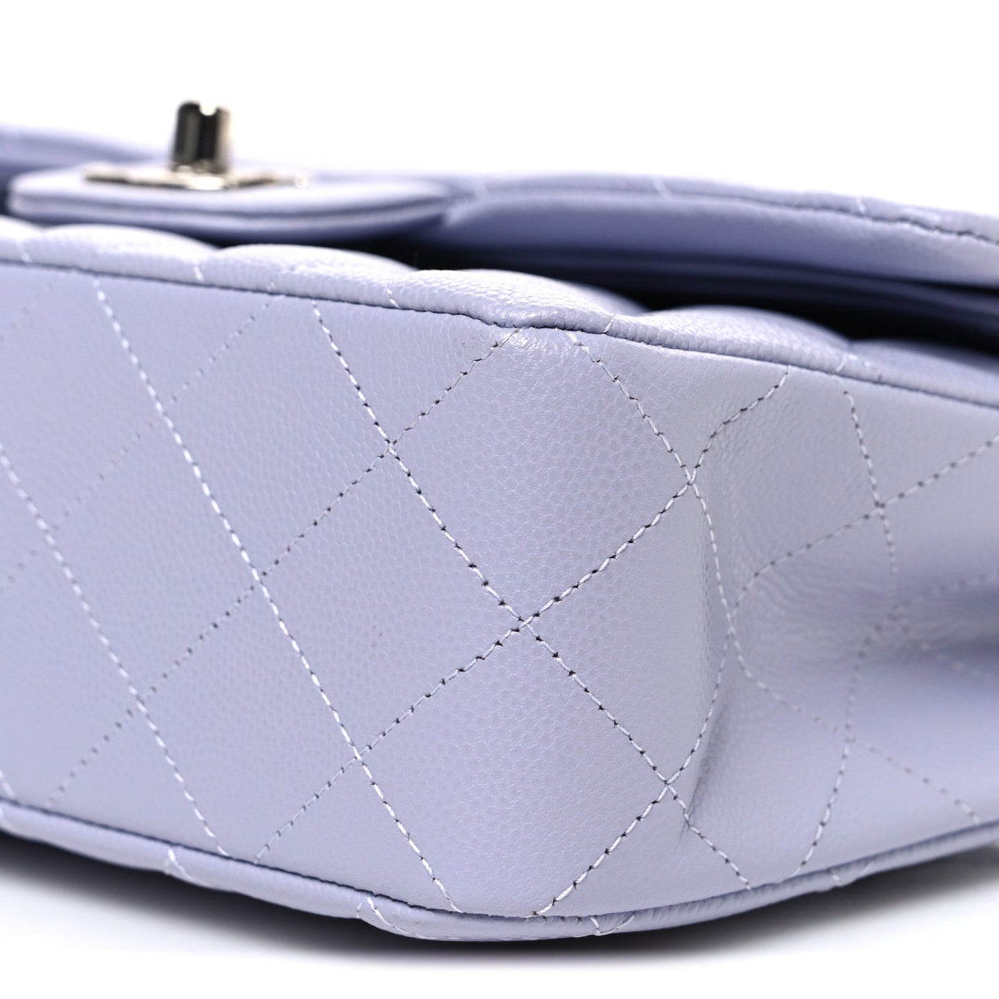 Caviar Quilted Small Double Flap Light Purple
