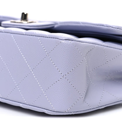 Caviar Quilted Small Double Flap Light Purple