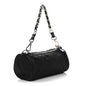 Tessuto Nylon Saffiano Impunturato Quilted Barrel Pochette Black