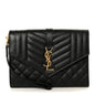 Grain De Poudre Textured Mixed Matelasse Triquilt Monogram Clutch Black