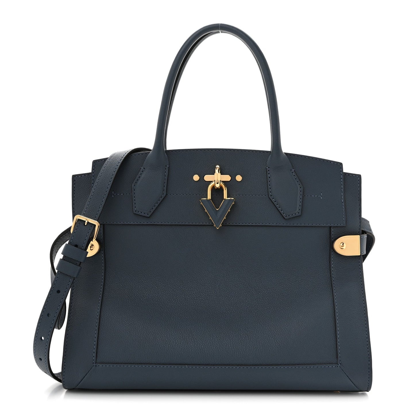 Grained Calfskin Steamer MM Blue