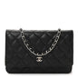 Caviar Quilted Wallet on Chain WOC Black