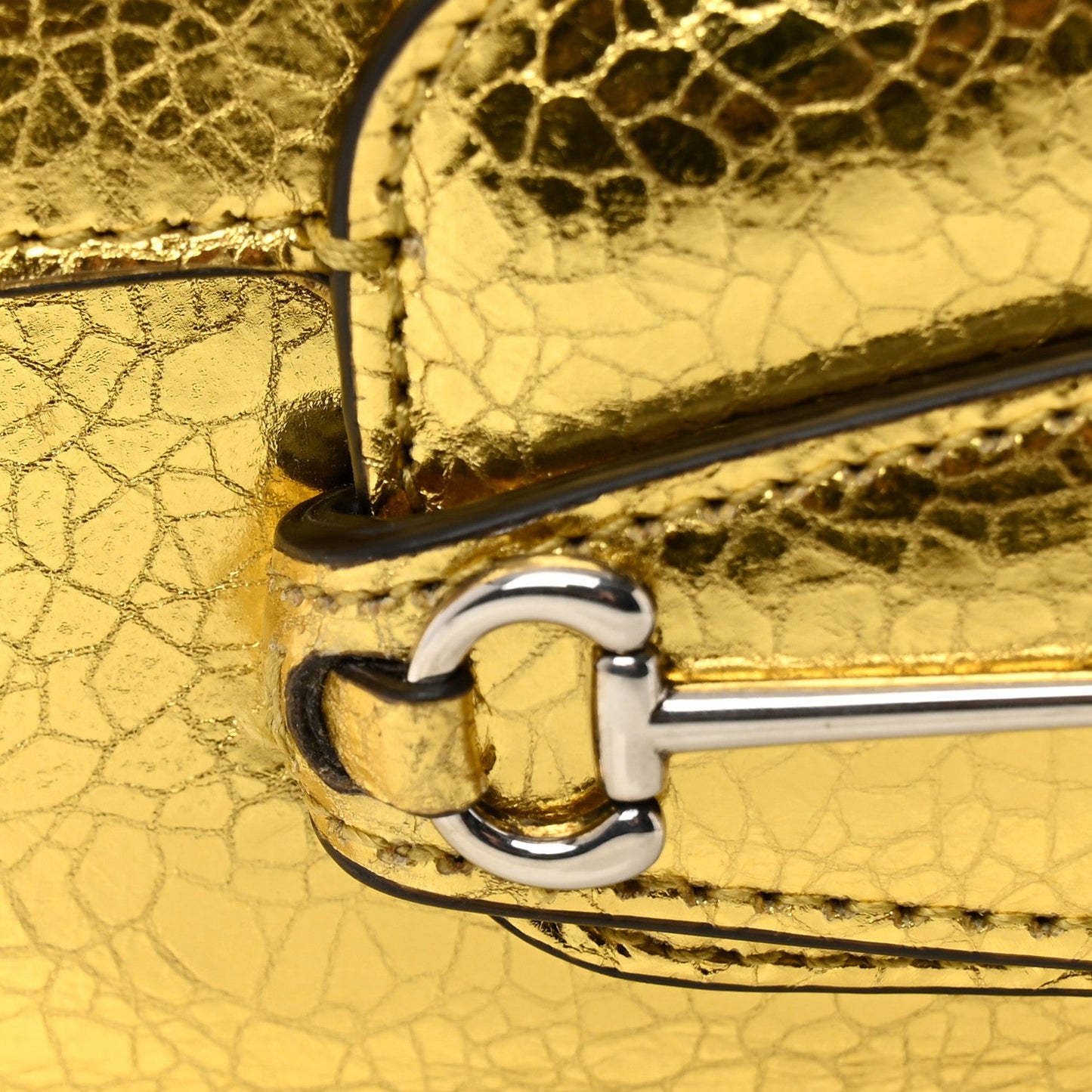 Metallic Demetra Mini Horsebit 1955 Asymmetric Shoulder Bag Gold