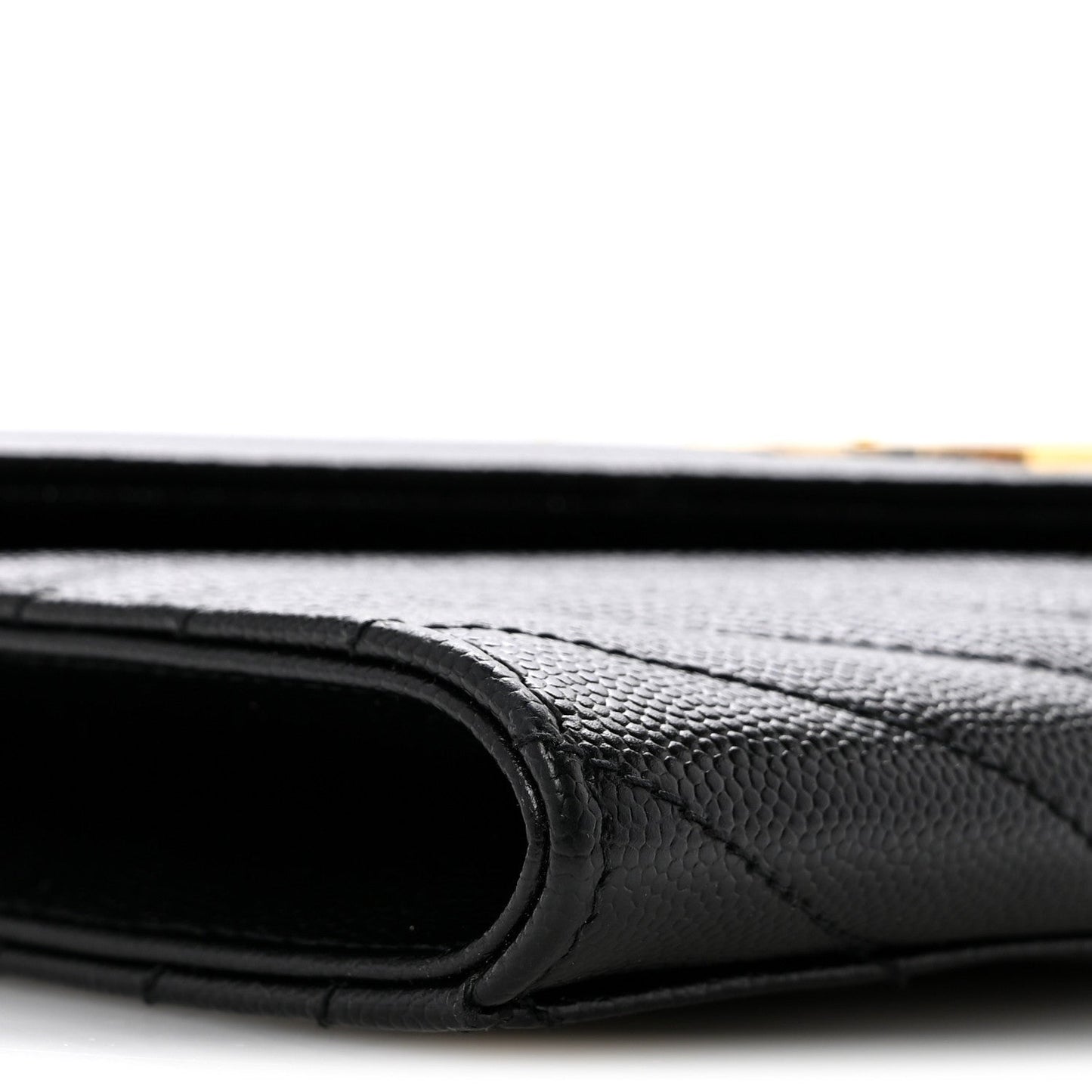 Grain De Poudre Matelasse Chevron Monogram Envelope Clutch Black