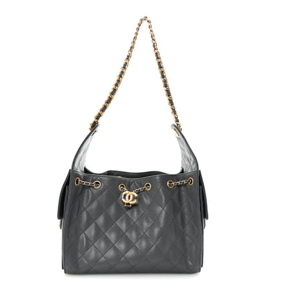 Caviar Quilted Small Chanel 25 Handbag Dark Grey