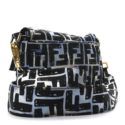 X JOSHUA VIDES Nylon FF Cloudy Mini Belt Baguette Bag White Celeste Black