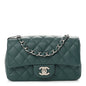 Caviar Quilted Mini Rectangular Flap Dark Turquoise