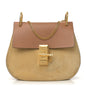 Suede Smooth Calfskin Drew Shoulder Bag Milky Coffee