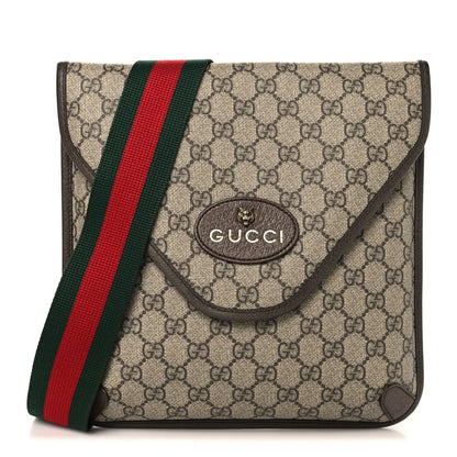 GG Supreme Monogram Web Medium Neo Vintage Flap Messenger Bag Beige New Acero